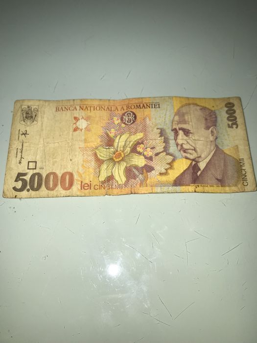 5000 de lei Lucian Blaga 1998 serie 001B
