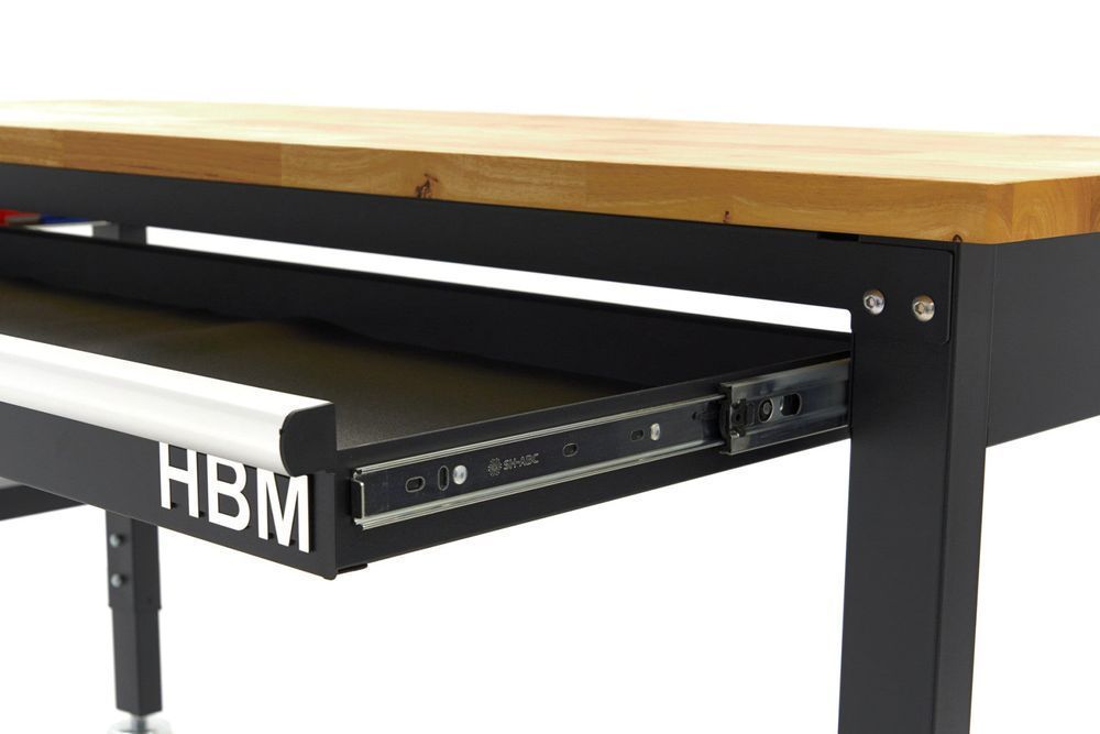 Banc de lucru reglabil pe inaltime cu blat din lemn 152cm hbm machines