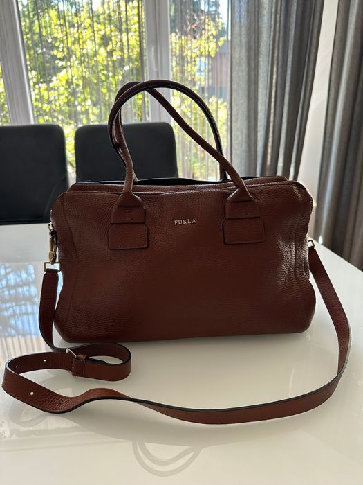 Дамска чанта FURLA Capriccio в кафяво/ коняк