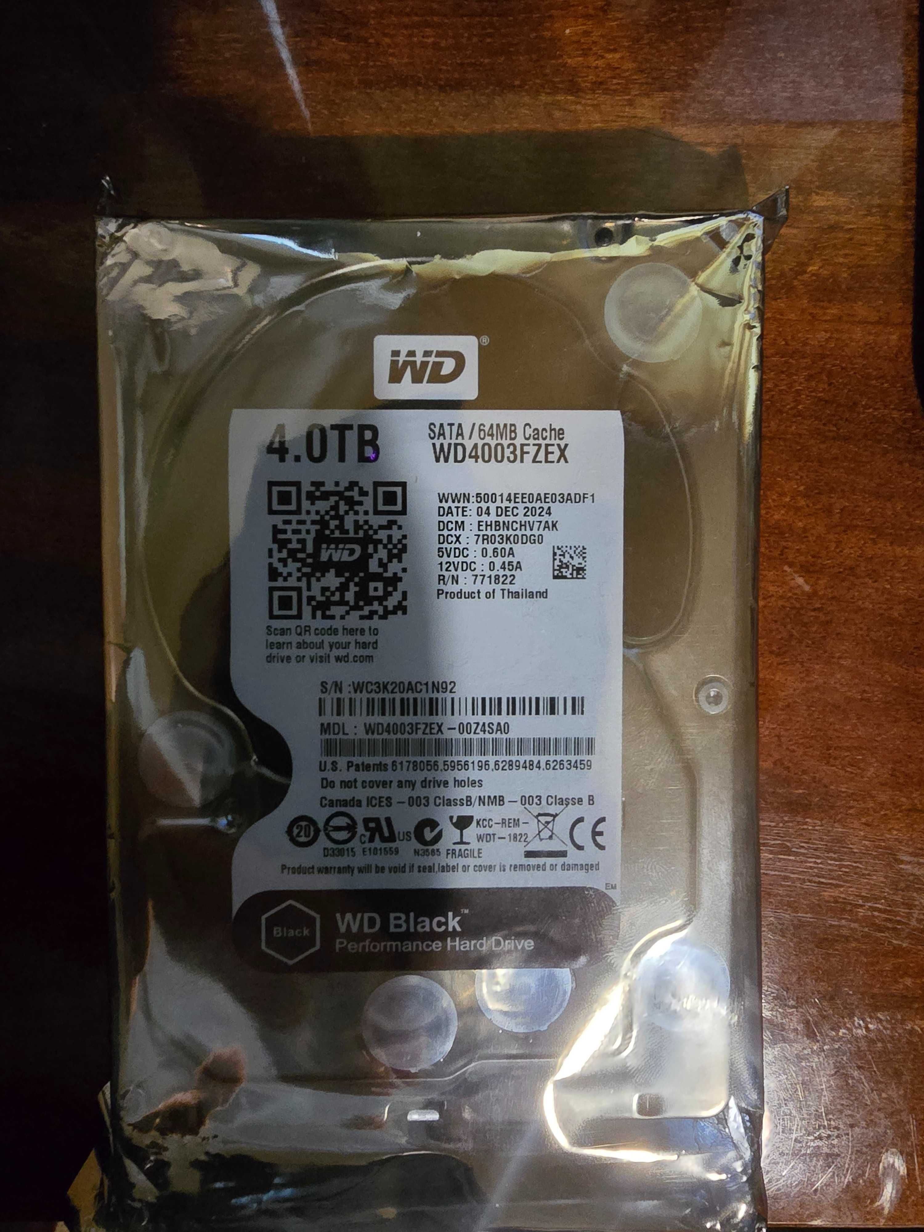 Чисто нов Хард диск Western Digital Black 4TB WD4003 FZEX