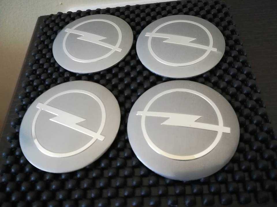 Set embleme/capace/stickere roți Opel diametrul 56 mm culoare gri