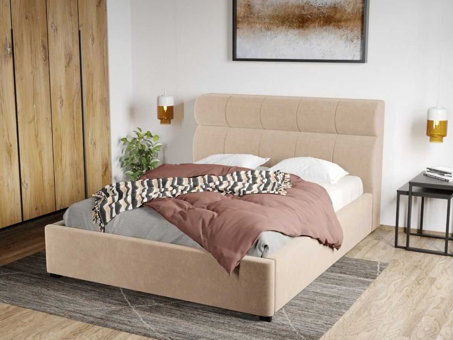 Pat Tapitat Galacto cu somiera fixa 160x200 - Transport Gratuit