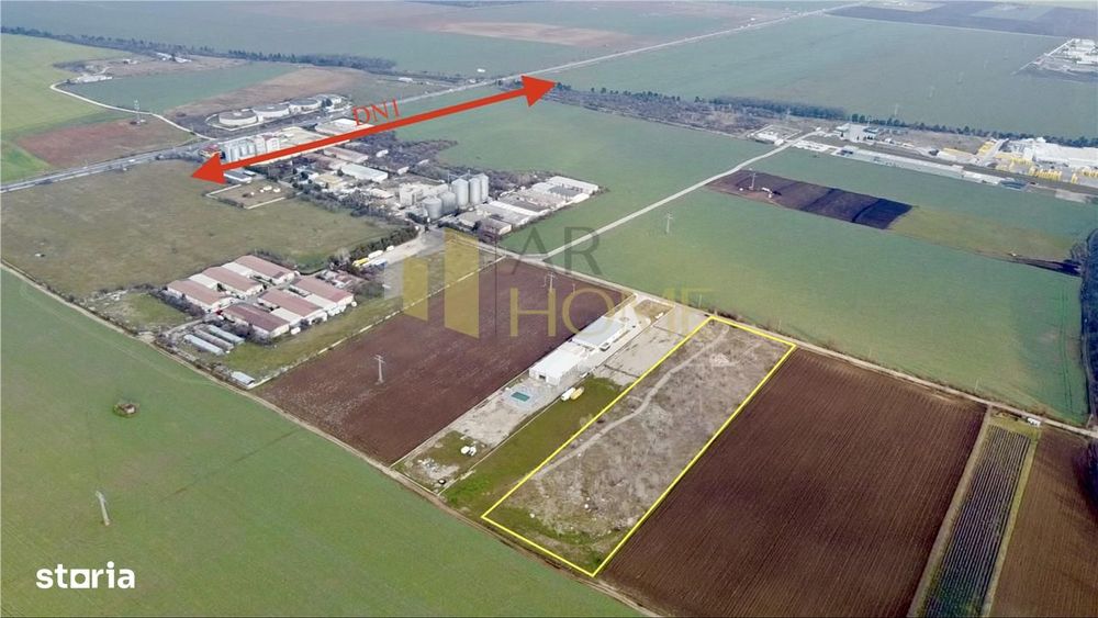 Teren industrial intravilan 22500 mp, Movila Vulpii DN1 langa Ploiesti
