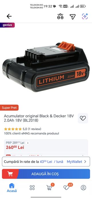 Aspirator fara fir portabil Black and Decker gen Dyson Miele Bosch AEG