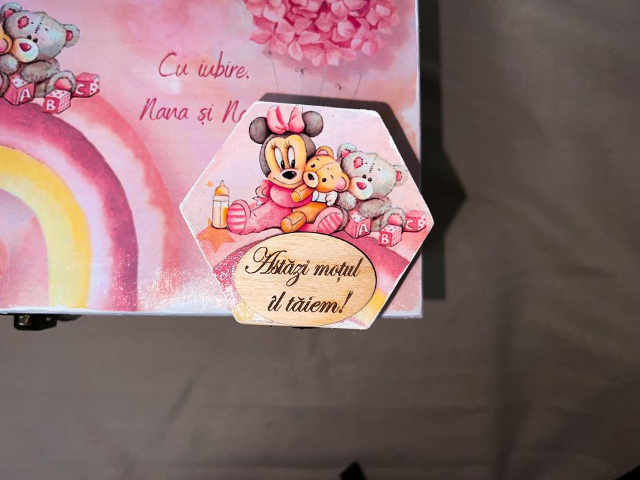 Trusou botez- Cutie lemn personalizata