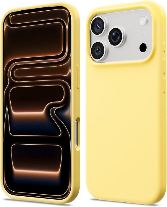 Матов силиконов кейс за apple iphone 17 pro max - жълт