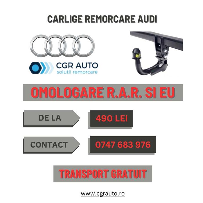 Carlige remorcare Audi omologate si durabile