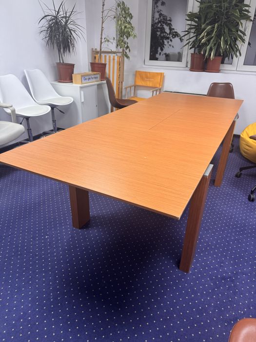 Masa de lemn maro 90x230 inaltime 75 - 6 persoane