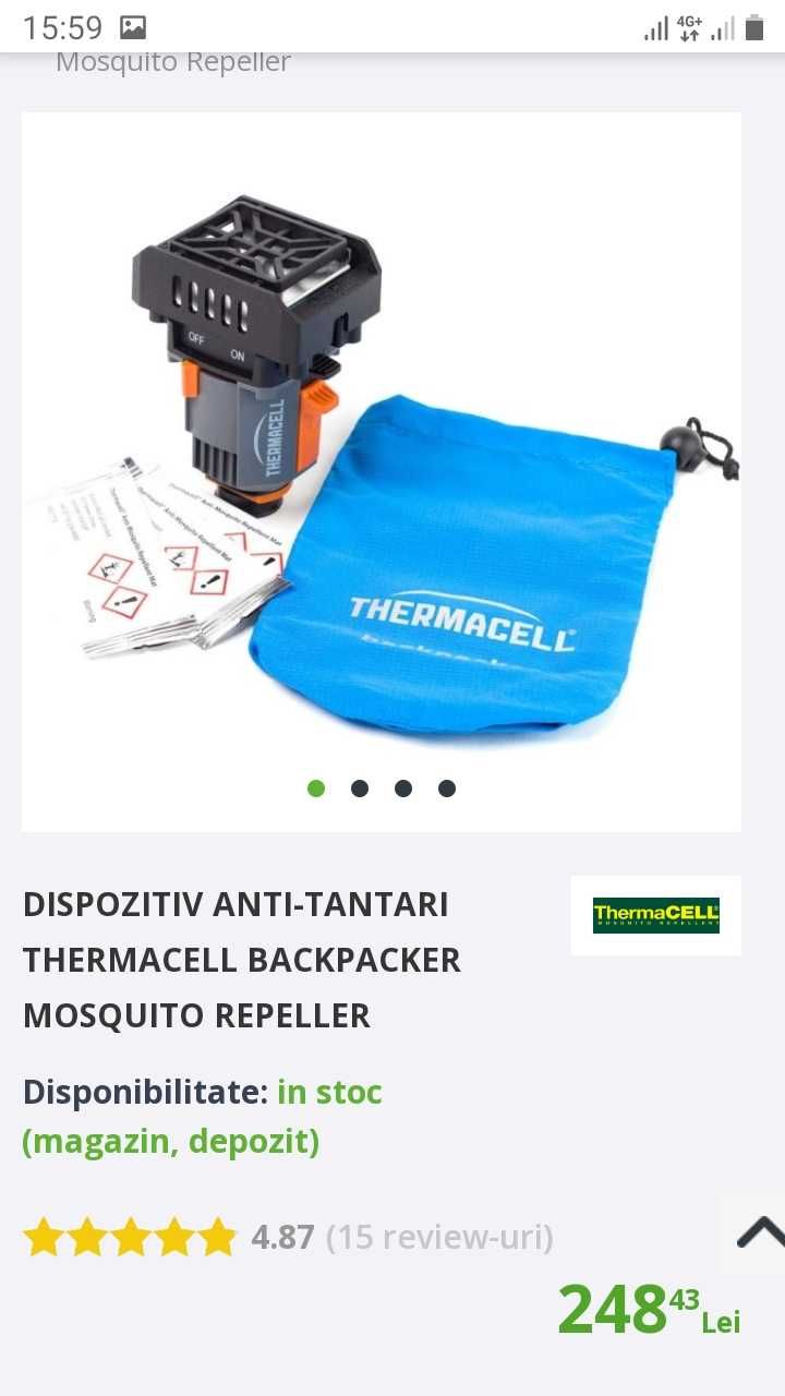 Set complet Thermacell dispozitiv antitantari plus pastile