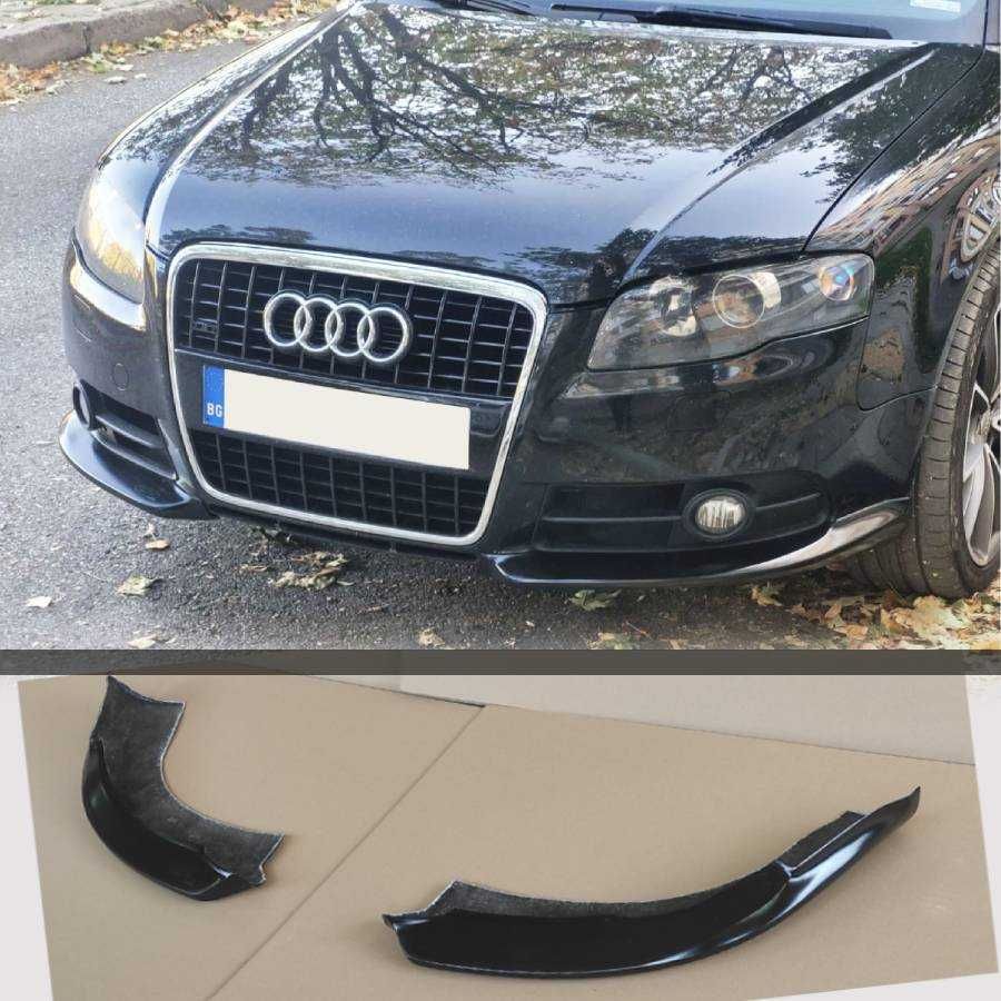 Сплитери (тунинг добавки) за предна броня Audi A4 B7 S line / S4