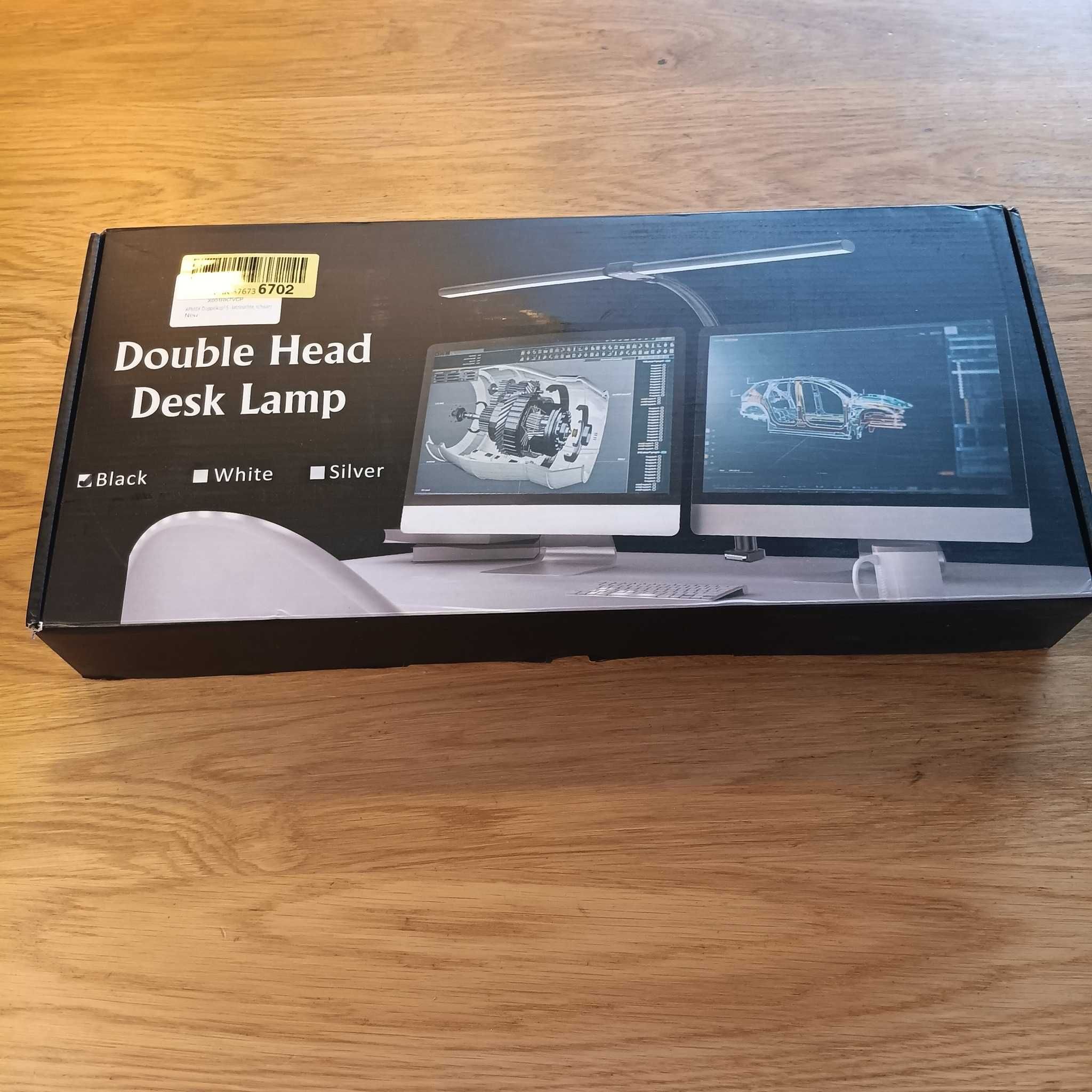 НОВА! Двойна LED лампа за бюро, 24W, 25 режима, дистанционно, щипка