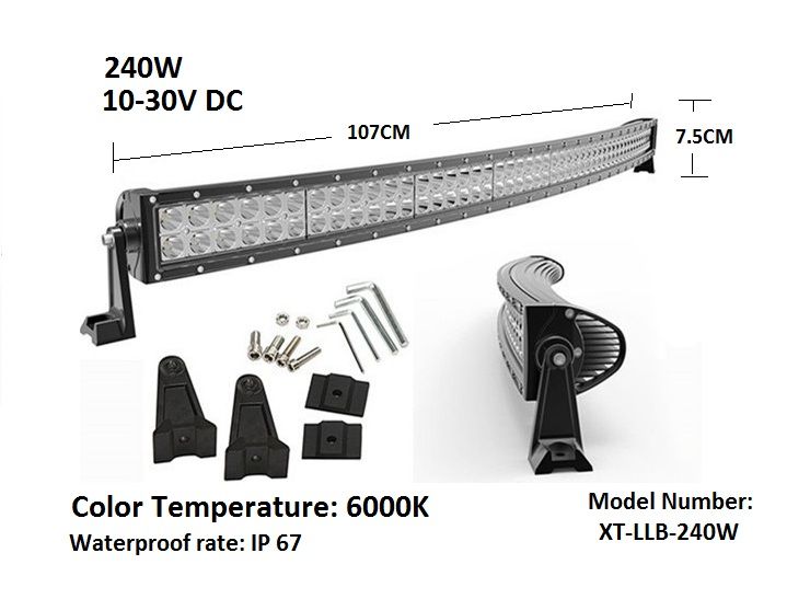Извит диоден LED BAR, 240W, 107 см, последно поколение