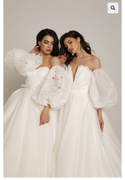 Maneci detasabile bufante noi ( din organza) pentru rochie de mireasa