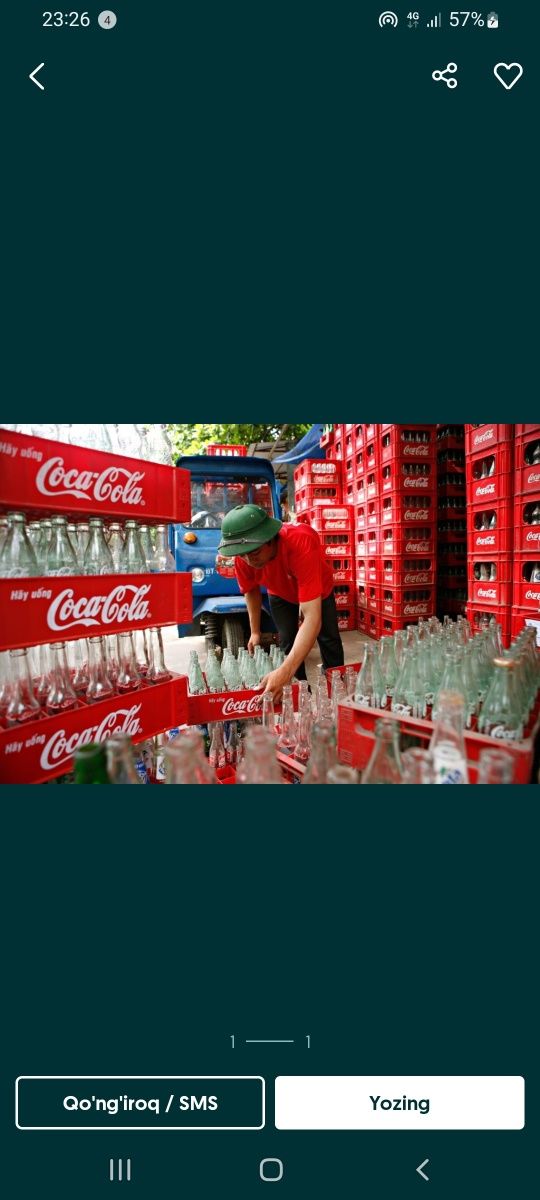 Coca cola tarasi sotiladi