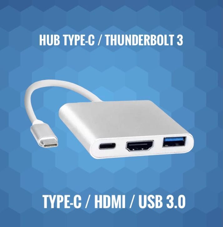 Переходник Type c для Macbook HDMi Thunderbolt USB 3.0