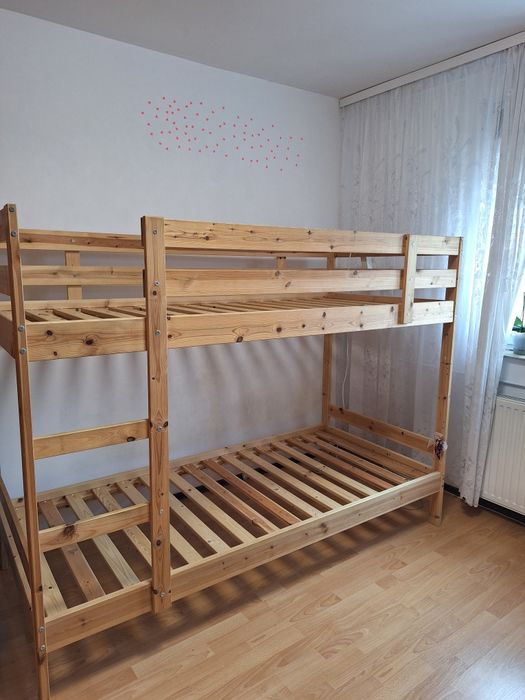 Cadru pat suprapus lemn pin