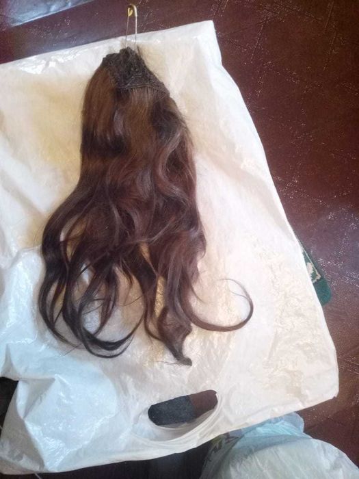 Шиньон из натуральных волос, длина – 40 см, не пользовались