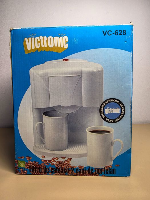 Filtru de cafea Victronic VC-628-nou, sigilat, cu 2 căni de porțelan
