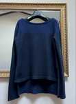 Pulover albastru Calvin Klein, asimetric, bumbac