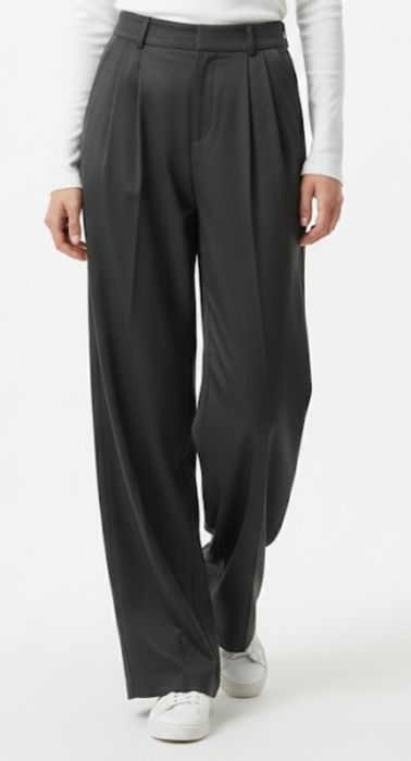 Широкие брюки (Палаццо) с высокой посадкой,чёрный