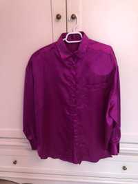 Camasa din satin magenta dama