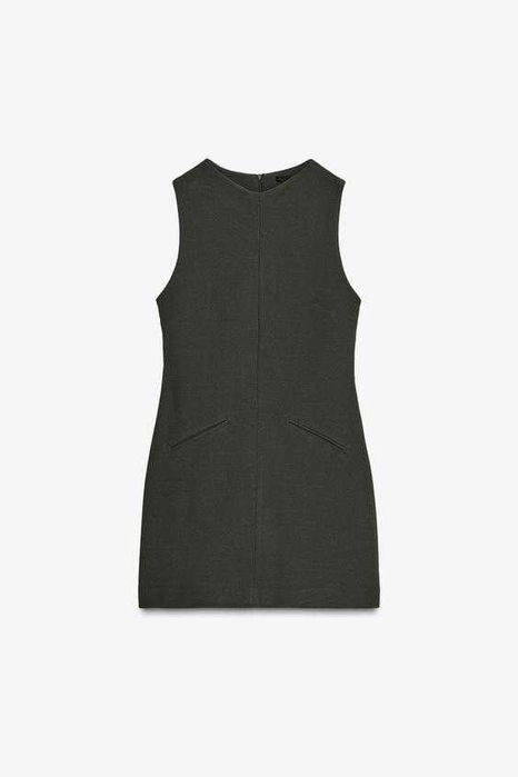 Нова офис рокличка ZARA, цвят каки, размер M!