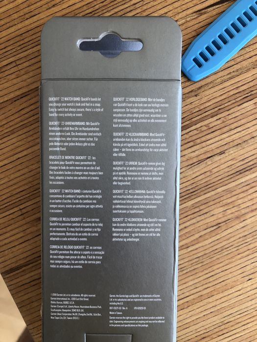 Каишка Garmin QuickFit 22 мм – синя, силиконова