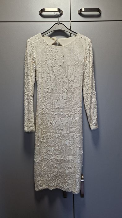 Rochie alba cu paiete