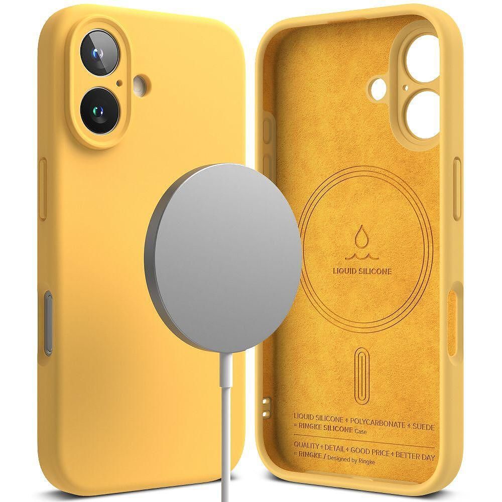 Кейс ringke silicone magnetic magsafe за iphone 16 - жълт