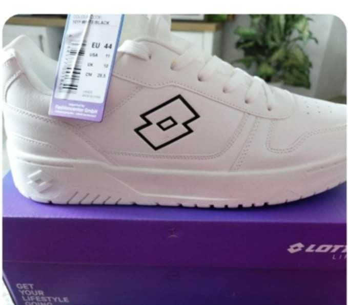Обувки, мъжки. Маратонки LOTTO, бели, нови с етикет № 44 / 28,5 см.