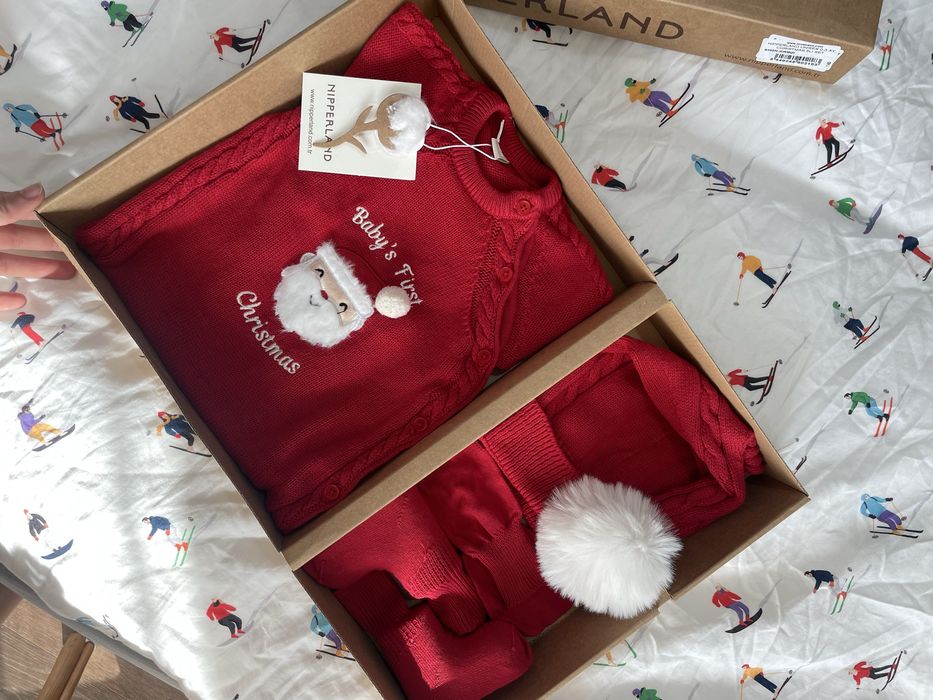Бебешки коледен комплект nipperland 0-3м