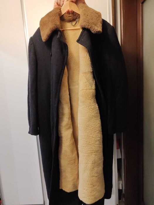 Palton blana de oaie astrahan