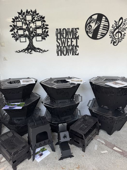 Focar Exterior cu Gratar Detasabil, Otel 3mm, 70cm