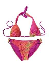 Costum de baie C79 USA roz galben neon Push Up detasabil 2020 Pink