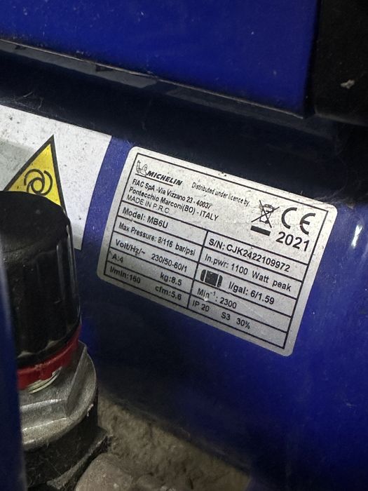 Compresor Aer Michelin MB6U 6 litri