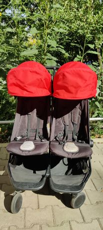 Двойна количка за близнаци/породени + 1 кош порт бебе