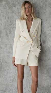 Ново дамско сако на зара Zara хл xl цвят екрю