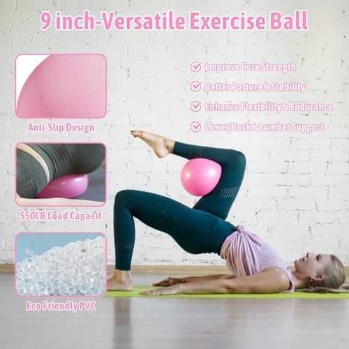 Нов Комплект за Пилатес с ринг 40 см, топка и 3 ластика за тренировка