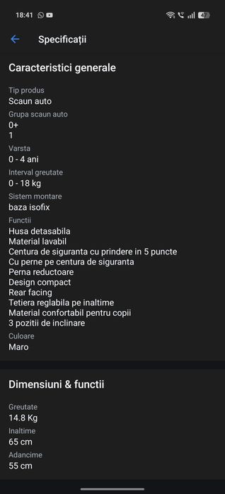 Scaun auto cu isofix Protos