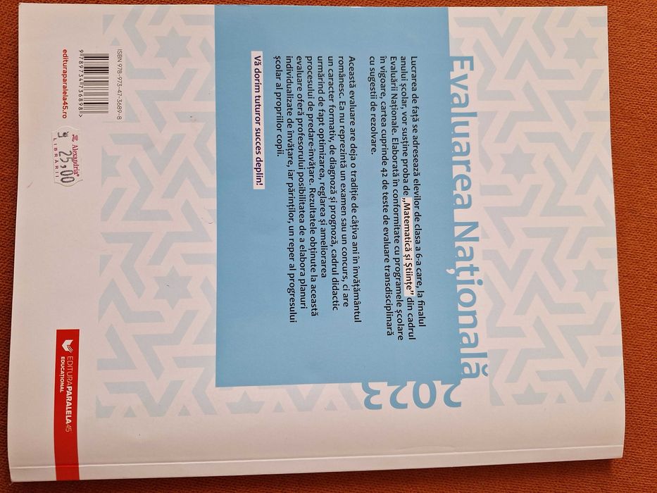 Evaluarea Națională 2023 la finalul clasei a 6-a - Matemati și Științe