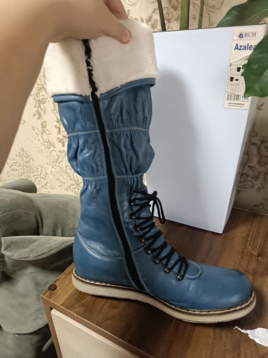 Сапоги женские кожаные