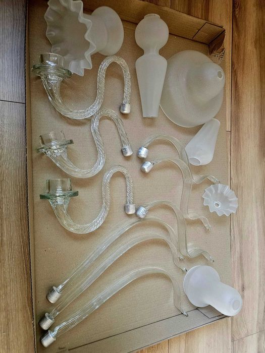 Piese lustra clasica din sticla alba