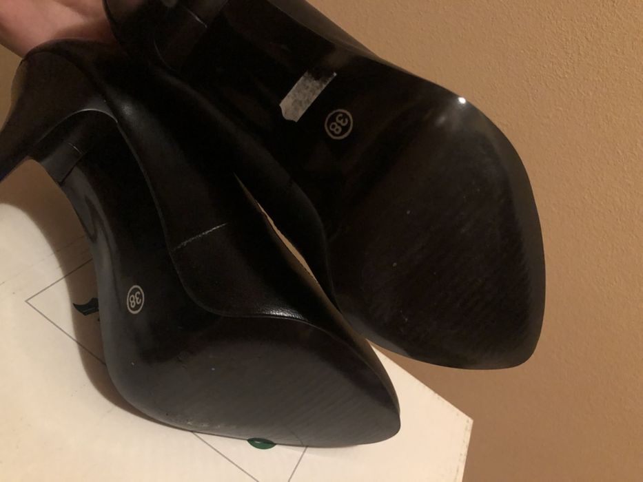 Pantofi stiletto negri piele 38 Marelbo