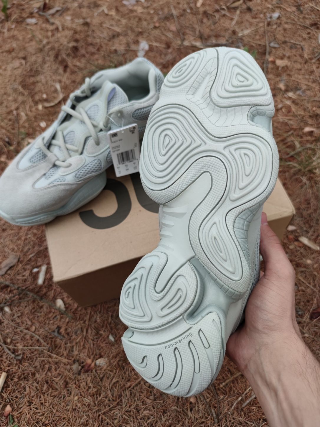 Безплатна Доставка Adidas Yeezy 500 Salt Нови Оригинални Мъжки Обувки