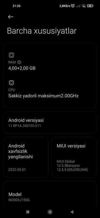 REDMI NOTE 9  6/128GB karobka dokument,
