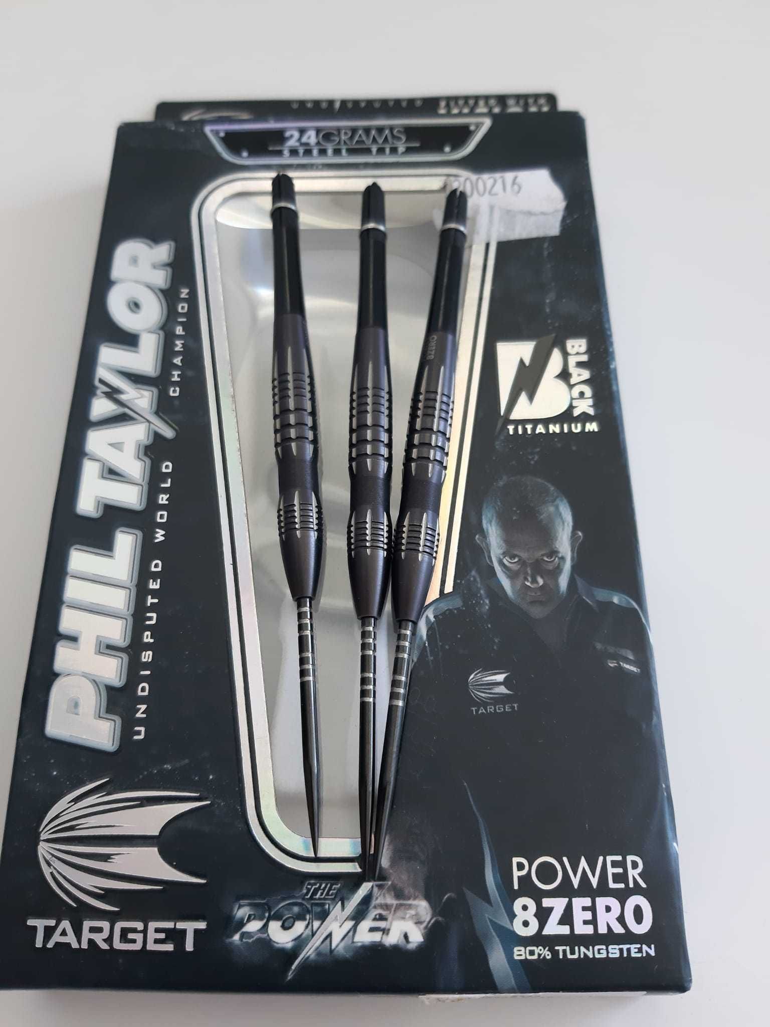 Sageti Profesionale de Darts - Target steel Power 8Zero black titanium