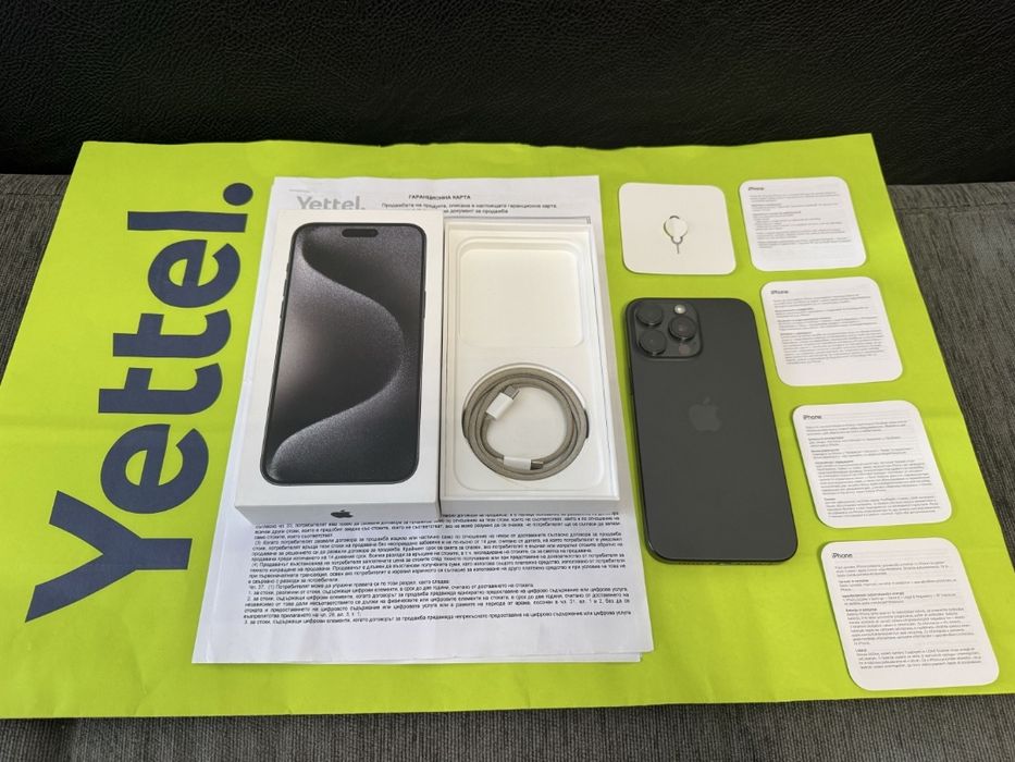 КАТО НОВ 512GB iPhone 15 Pro Max  Гаранция Yettel 2025 Black