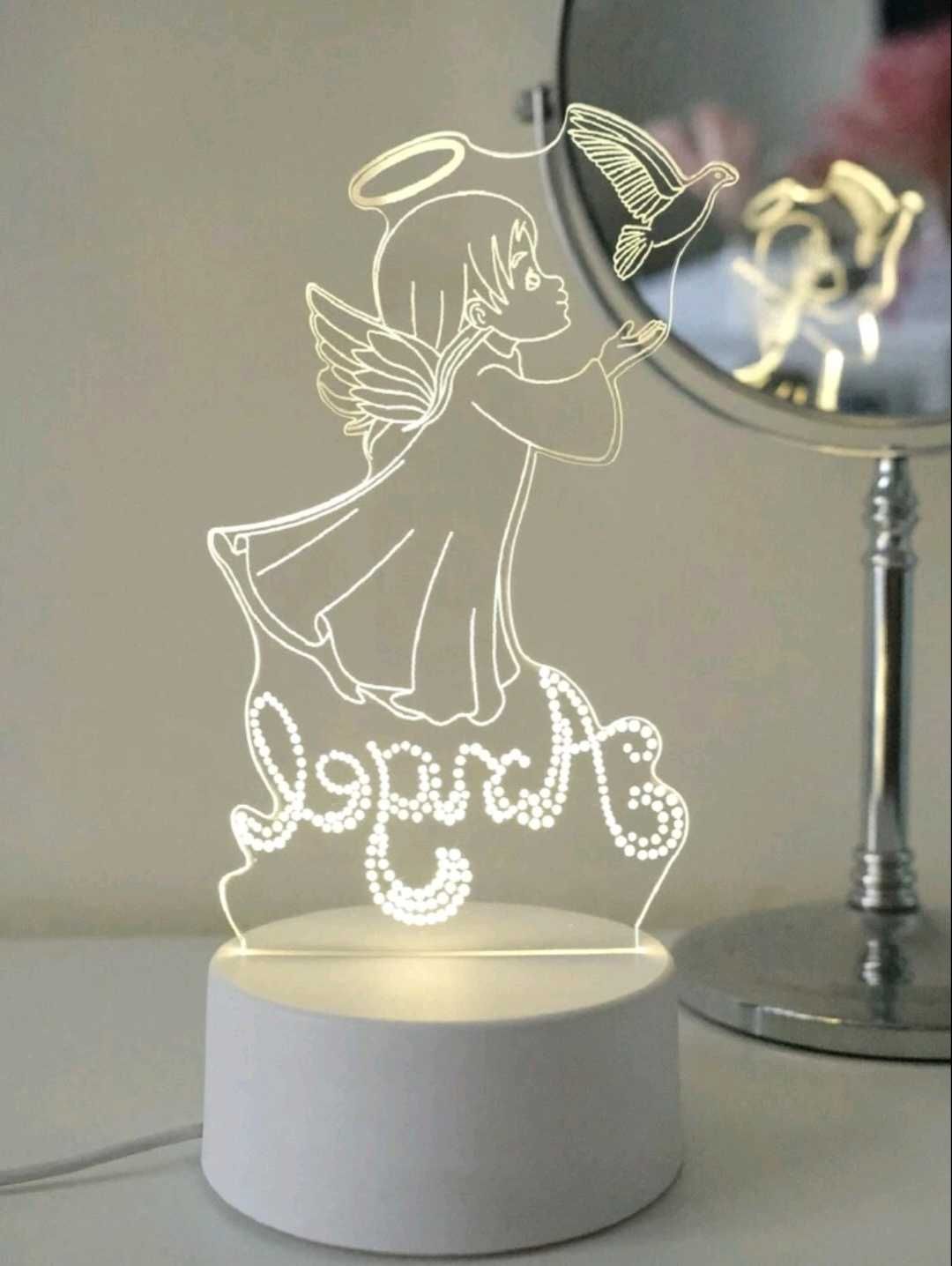 *ANGEL*3D детска лампа. Включва се в тока с USB кабел.