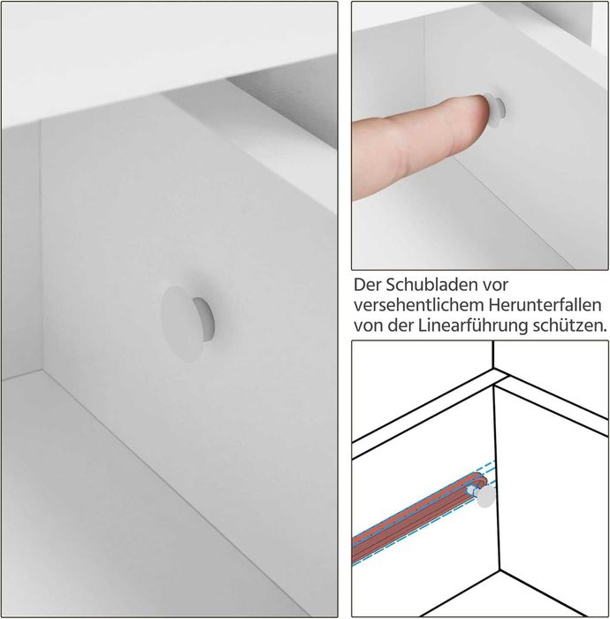 Noptieră albă sertar 2 compartimente dormitor living |S 592667 White