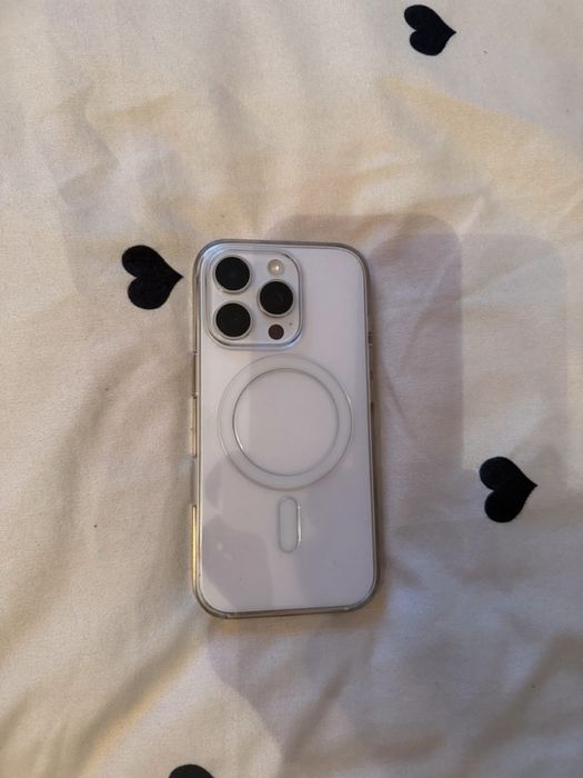 Iphone 16 pro 256 gb alb in husa originala